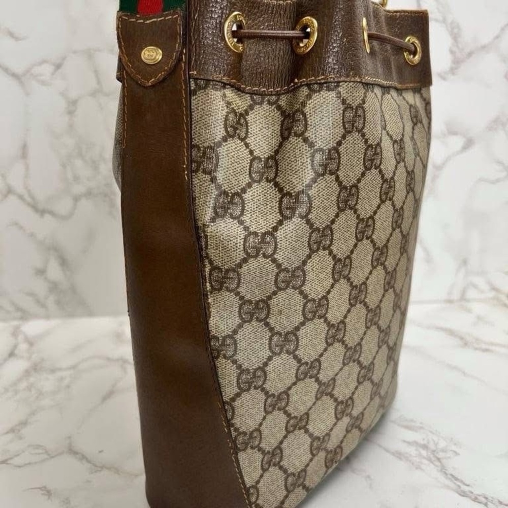 Vintage Gucci Monogram Small Drawstring Bucket - image 5